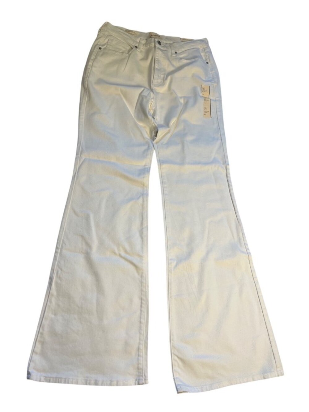High-Rise Flare White Jeans 12 Long Comfort Stretch Universal Thread NWT